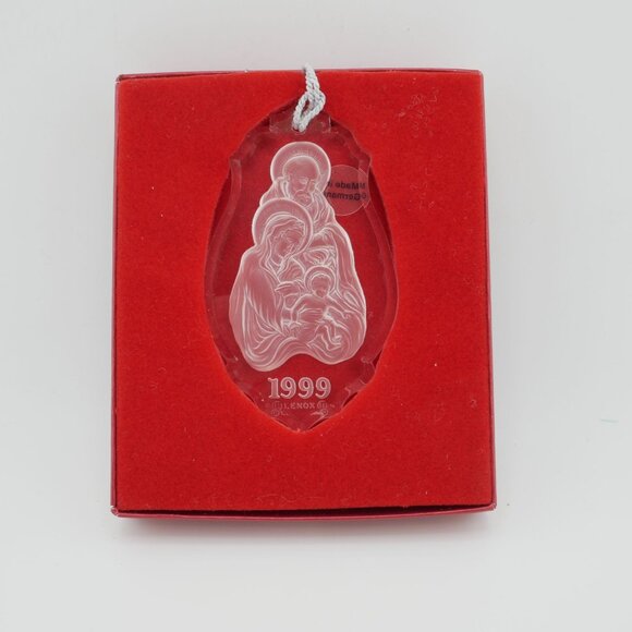 Lenox 1999 Holy Family Crystal Ornament "Treasures Of The Heart" In Original Box - Picture 5 of 5